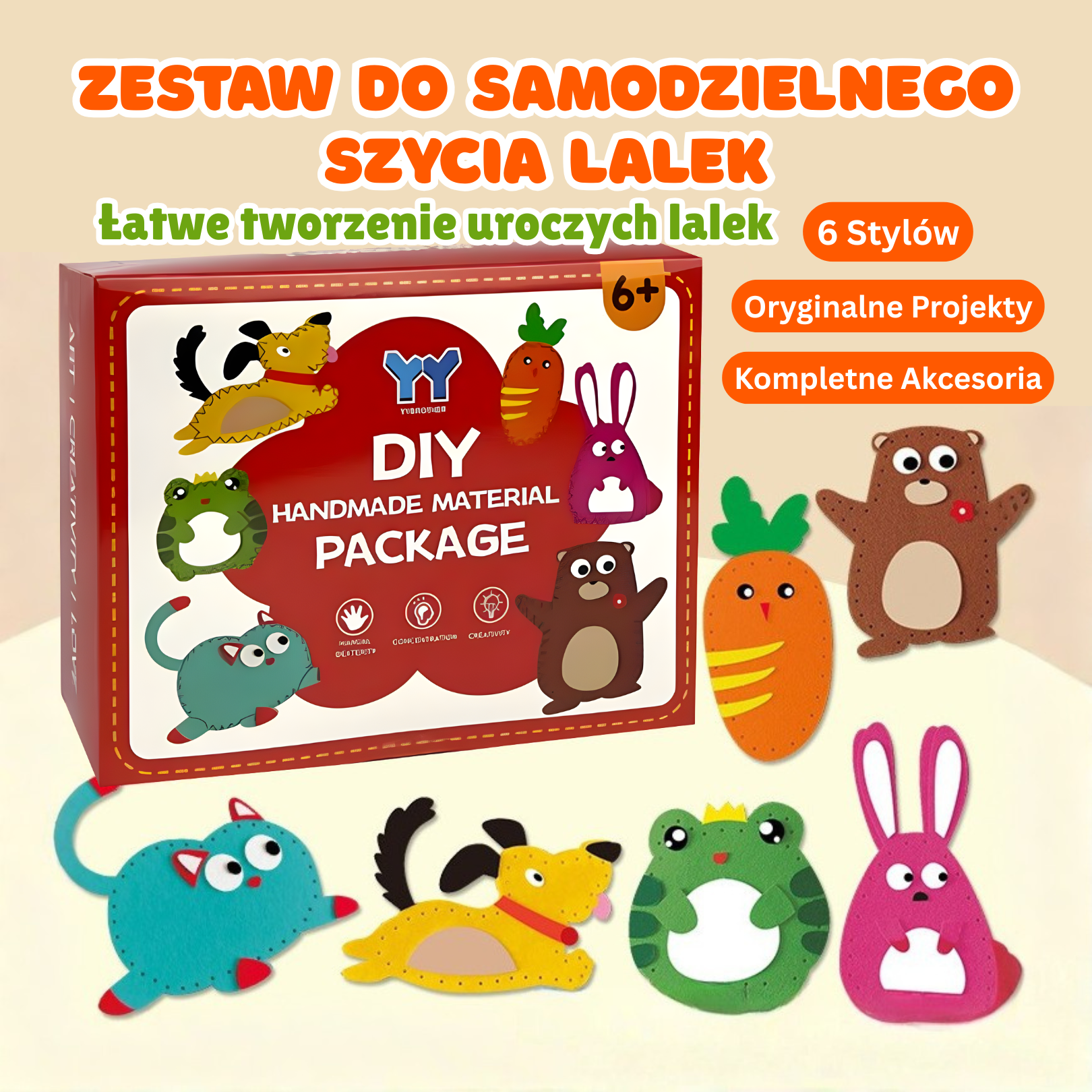 Zestaw Zabawek DiY do Szycia Lalek