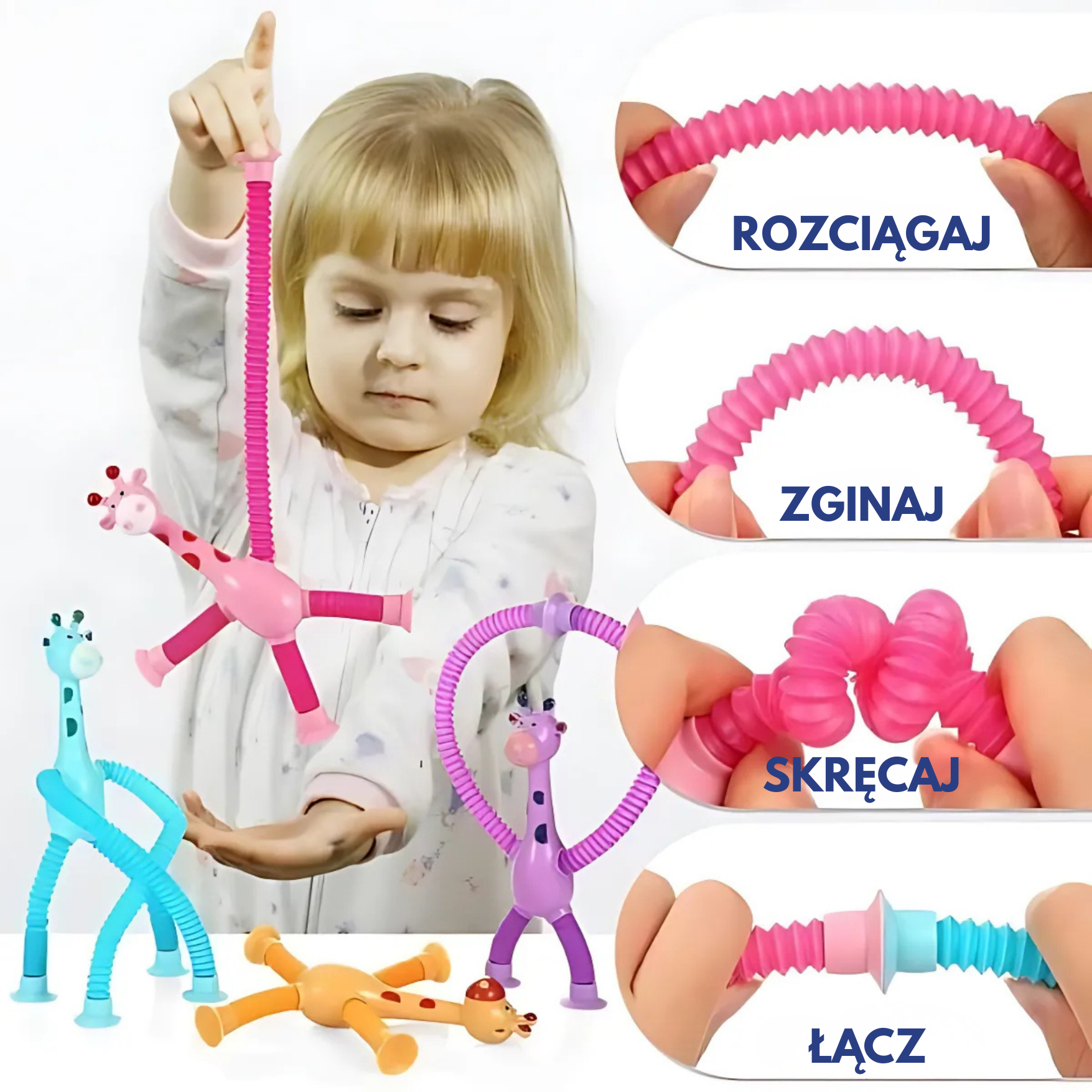 StretchyGiraffe™ – zabawka sensoryczna z przyssawką