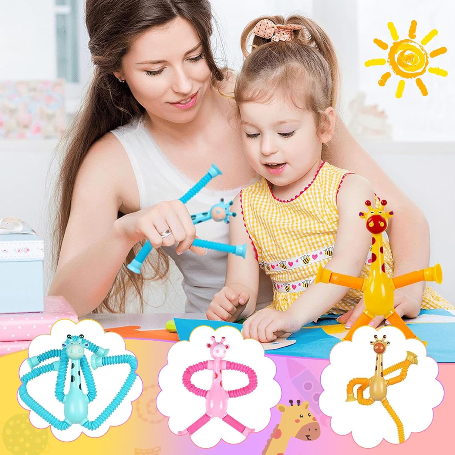 StretchyGiraffe™ – zabawka sensoryczna z przyssawką