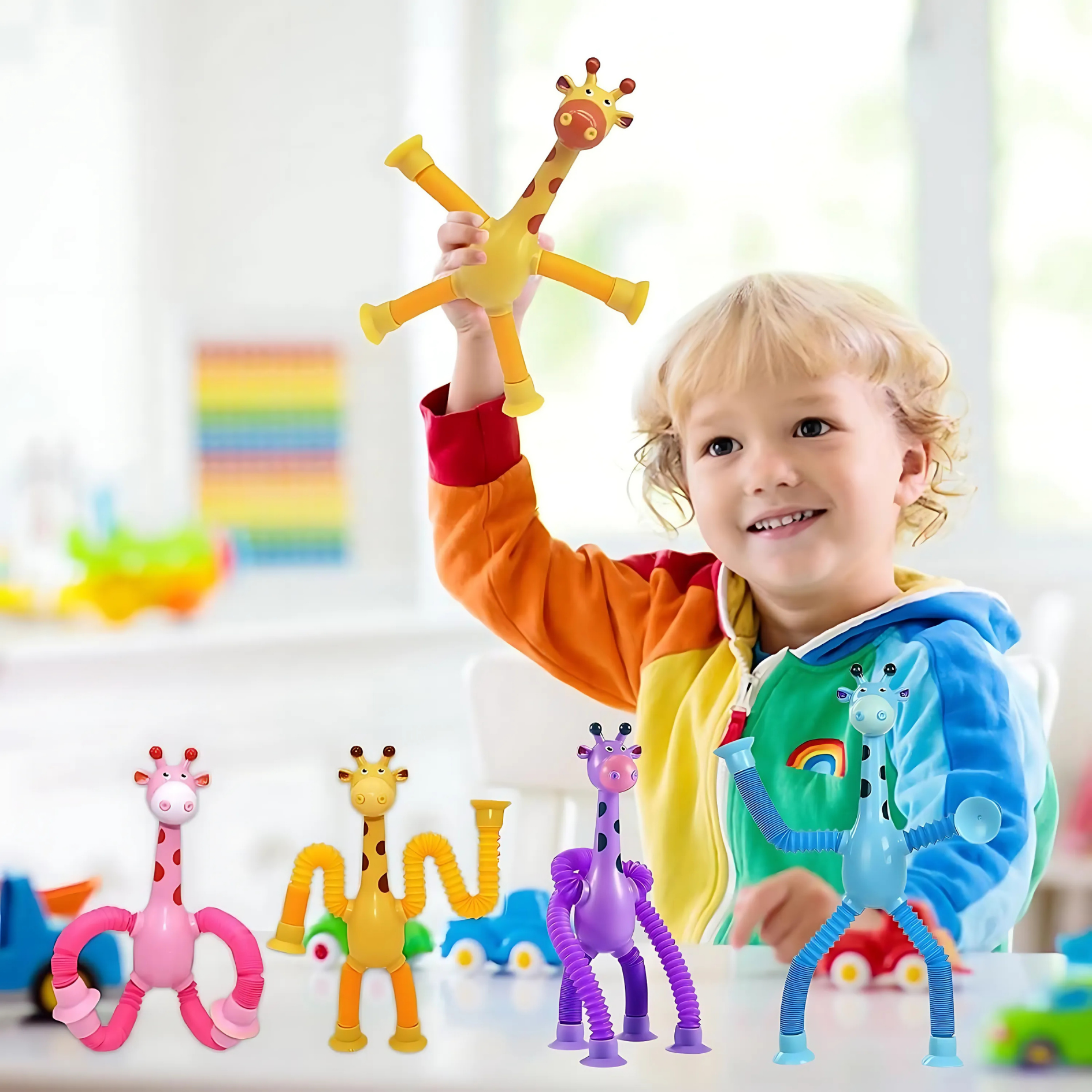 StretchyGiraffe™ – zabawka sensoryczna z przyssawką